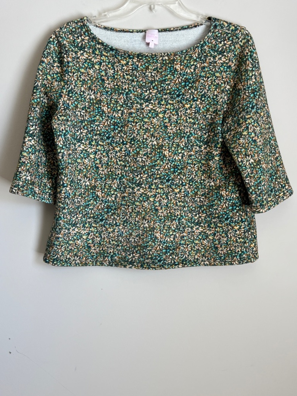 Ann Mashburn Floral Pullover‎ Sweater Fleece Lined Sz Small
